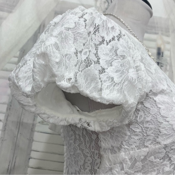 NEW Free People Dress Ivory Off White Hailee Lace Tie Back Minidress Open Back - Picture 6 of 12